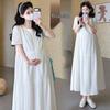High-End Plus Size Maternity Summer Dress: Trendy, Simple, and Age-Reducing Long Skirt