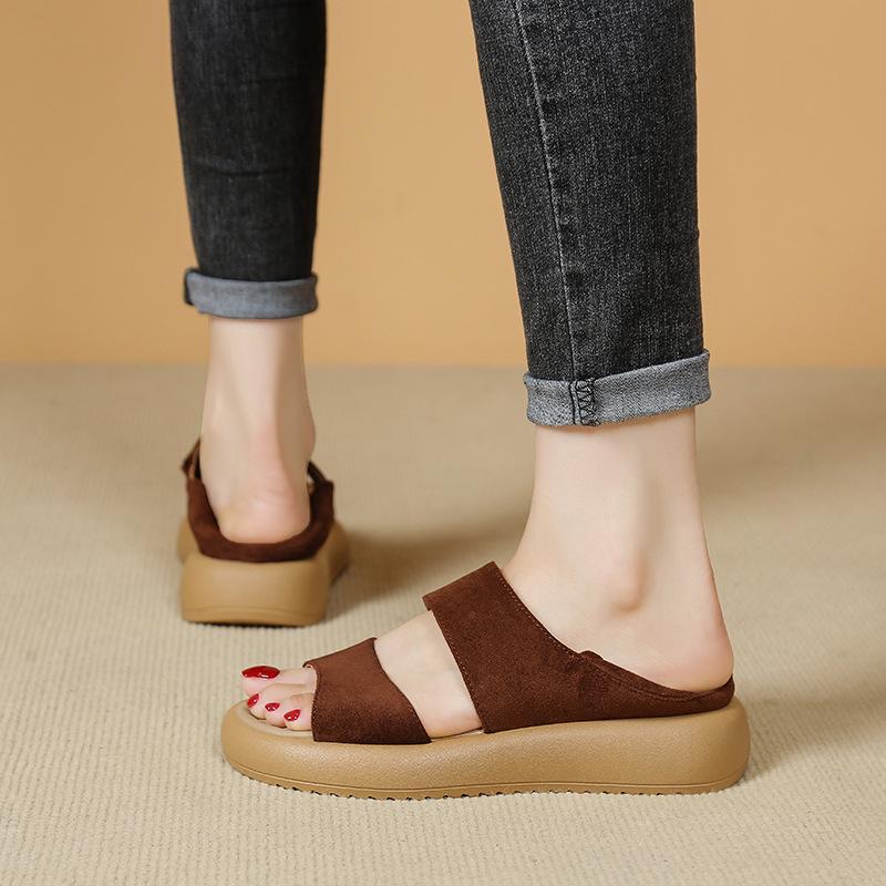 Summer New Comfortable Flat Roman Sandals for Women Wear Open-toed Retro Simple Large-size Beach Women's Shoes