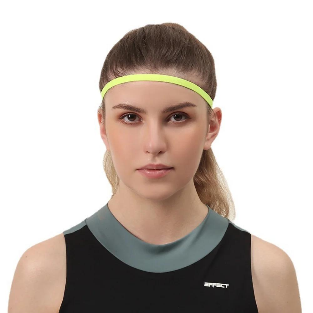 1Pcs Simple Unisex Sports Hairband Non-Slip Silicone Strip Sweat Guide Elastic Headbands Yoga Running Fitness Hair Accessories