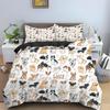 Cartoon Dog King Queen Duvet Cover Lovely Illustrated Pet Puppy Bedding Set  Animal Quilt Cover 2/3pcs Polyester Comforter Cover