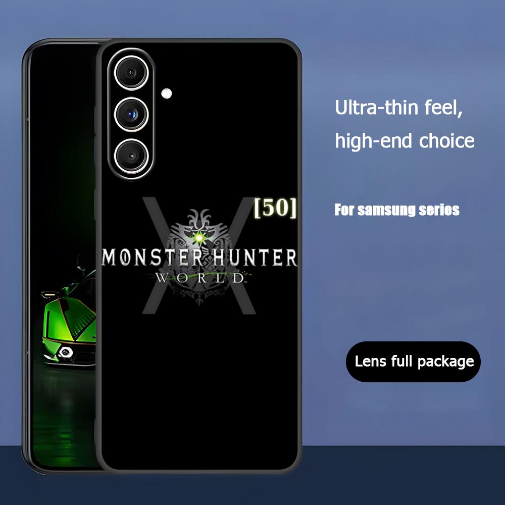Monster Hunter Wilds Phone Case For Samsung Galaxy S25 S24 S23 S22 S21 S20 Plus Ultra Note20 Soft Black