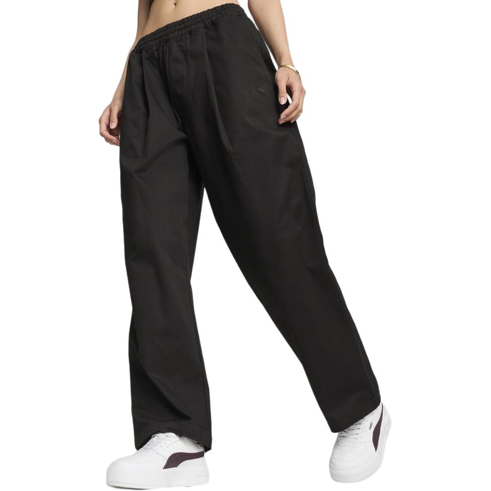 Puma Artisanal Popular Series Solid Color Loose Fit Casual Pants Unisex Bottoms Black 630024-01