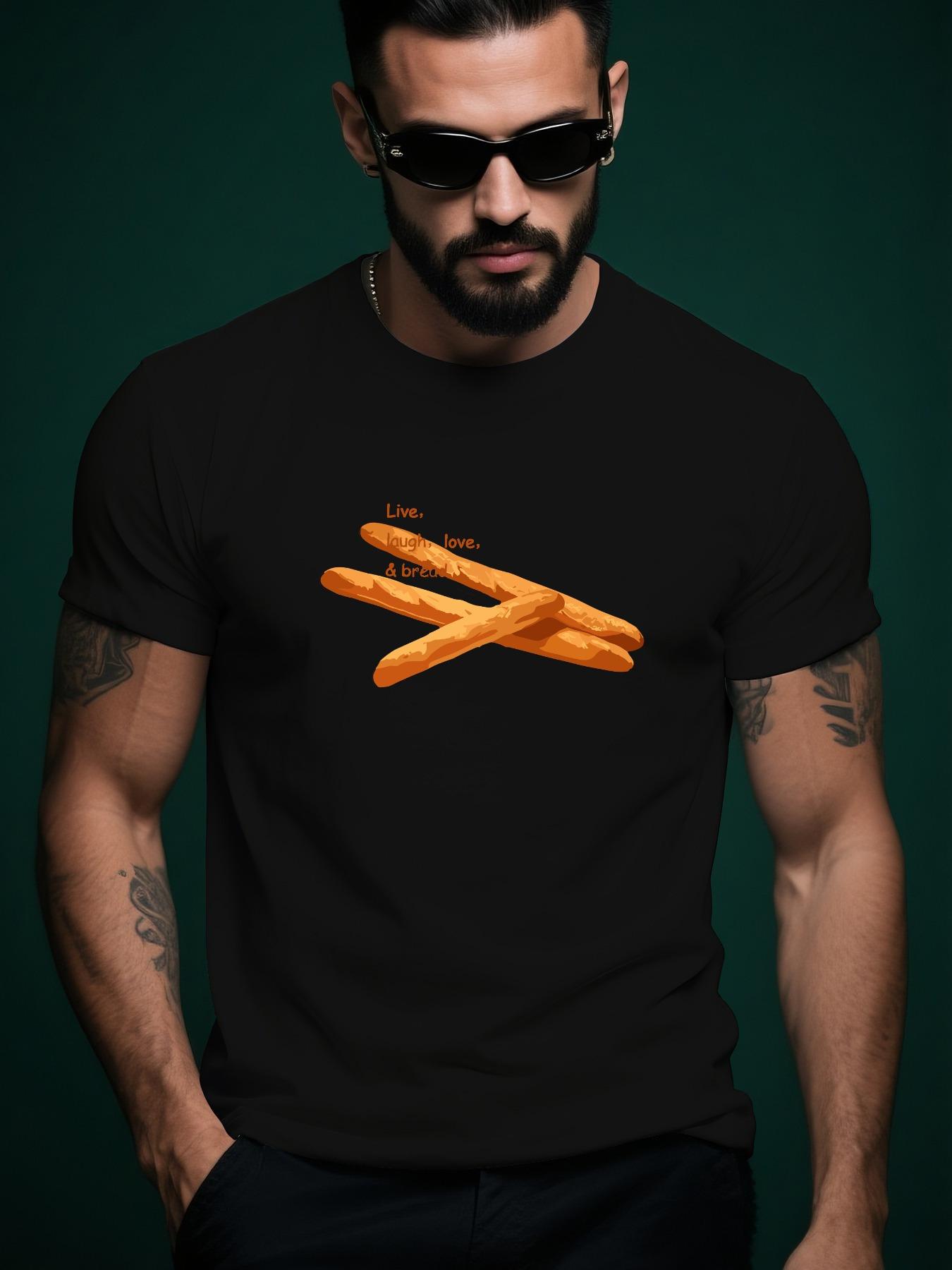 Summer Casual Round Neck Short Sleeve Tshirt with Food En... XL