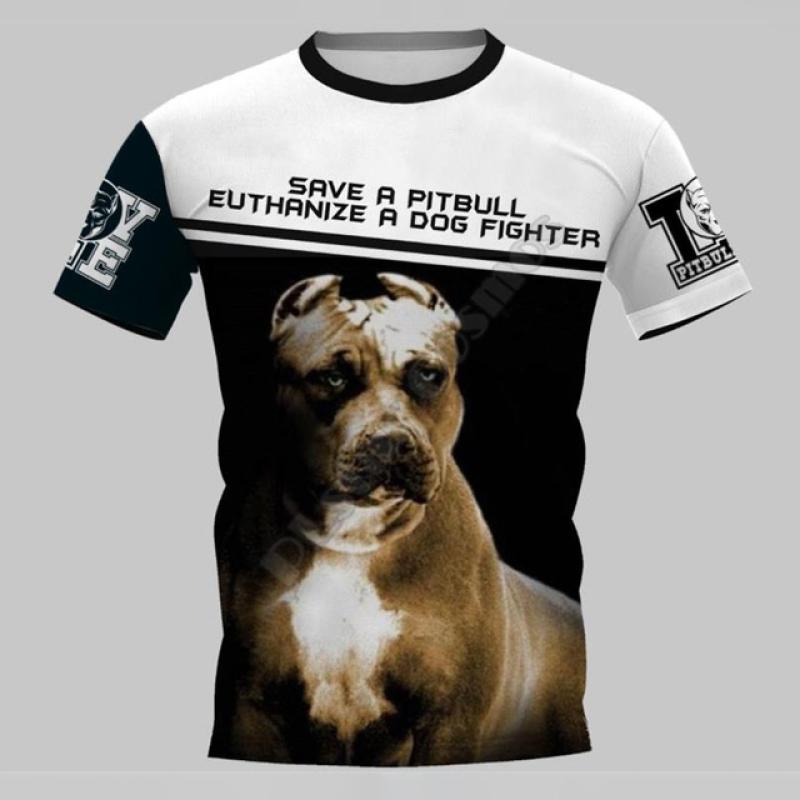 2023 männer T Shirts Haustier Hund Pitbull Grafik 3D Druck Sommer Unisex Erwachsene Tops Mode T-stück Lässige Übergroßen männer Kleidung