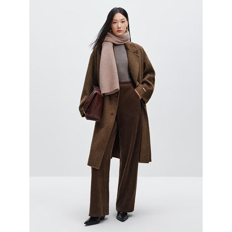 

PEACEBIRD Women s Double-Faced Long Woolen Coat S