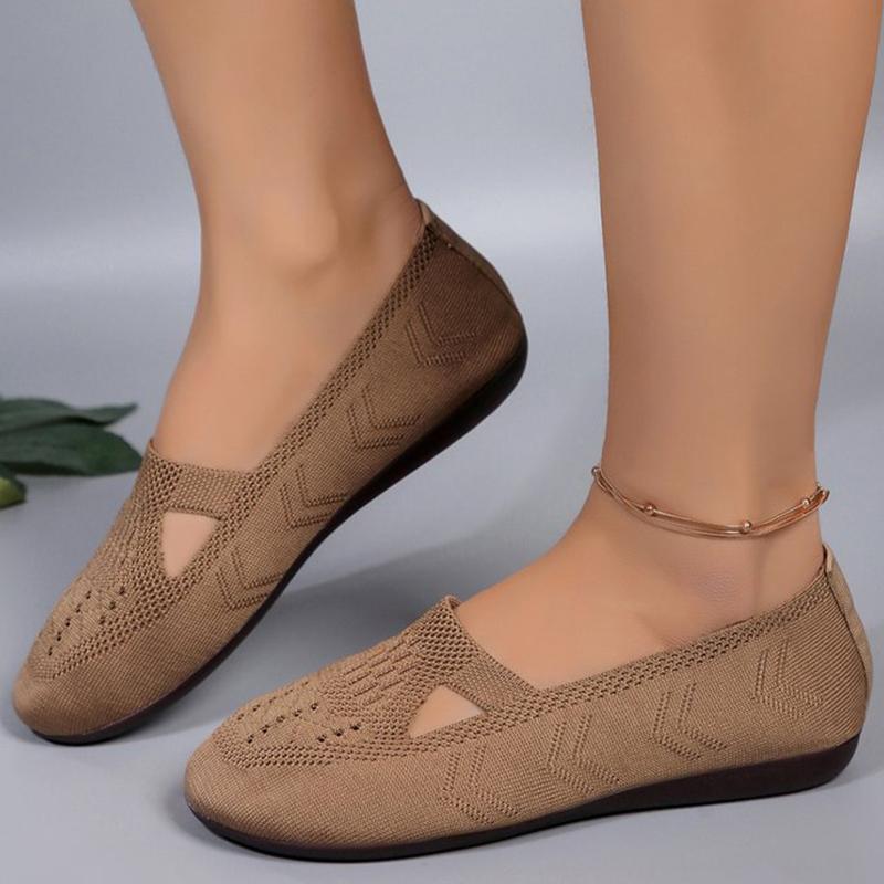 Fashion Summer/autumn Breathable Mesh Flats Shoes Woman Non-Slip Hollow Cloth Women Soft Bottom Plus Size Single Shoes for Women