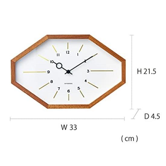 Interform Wand Belmonte Breite 33cm x Höhe x Tiefe Uhr, Funkgesteuert, CL-3024WH, Weiß/Gold Holz, Maße 21,5cm 4,5cm
