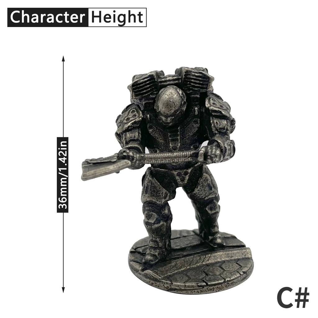 1pcs White Bronze Demon Soldiers Soldier Shogunate Samurai Model Figure Tabletop Game Ornament