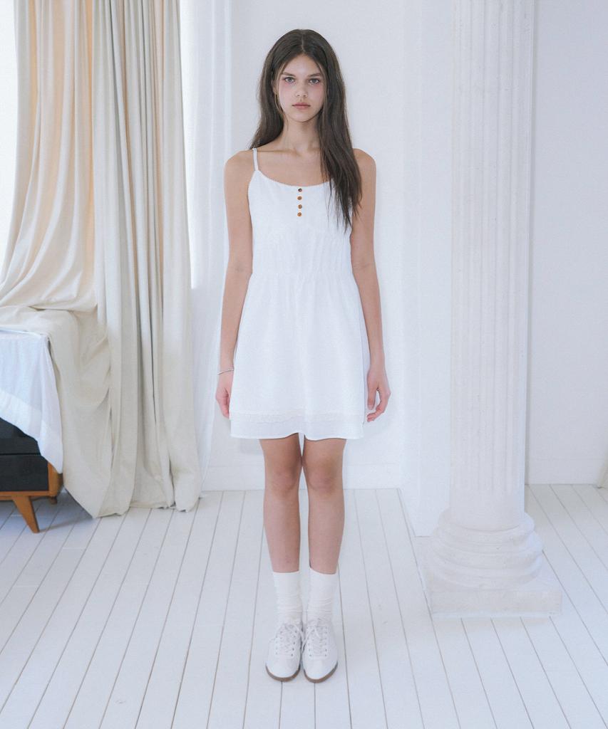 Kiyamo Linen Prairie Sundress _White