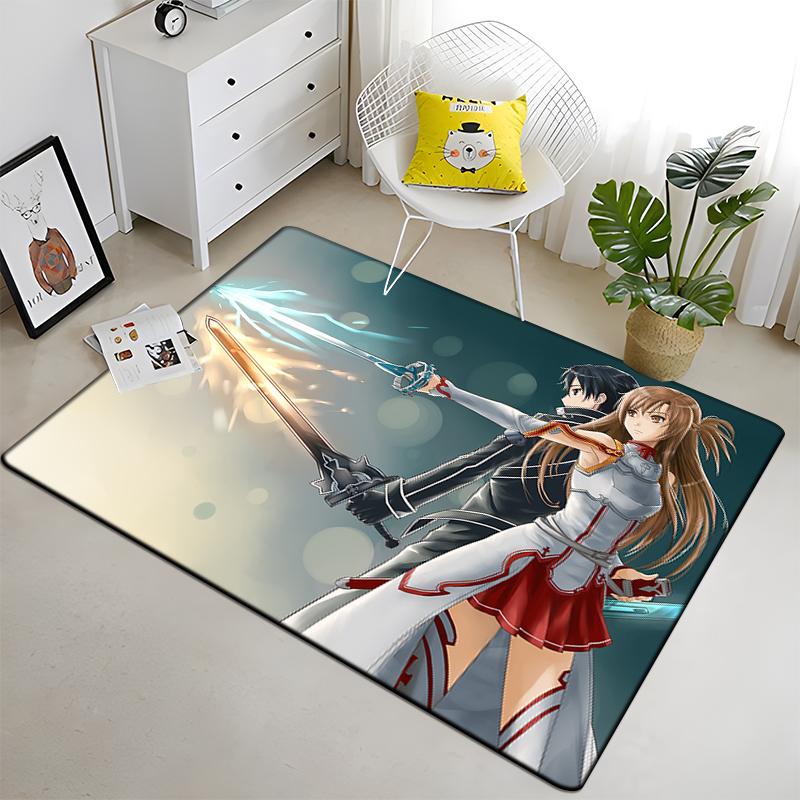 Горячее аниме SAO Sword Art Online, современный дом, гостиная, пол, матовый ковер для спальни, постер, коврик с узором, декоративный квадратный ковер, подарок 40x60cm(15x23 in)