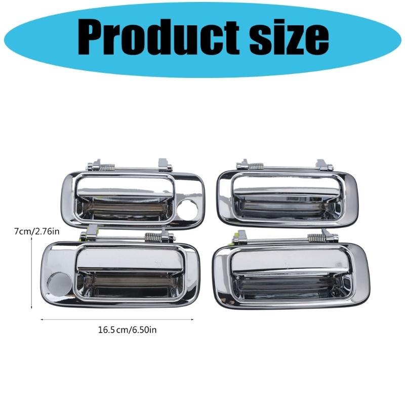 Vehicle Outside Door Handle Set, 4pcs Replacement Pulls for FJ80 LX450 1990-1998 Exterior Door-Opening Operation