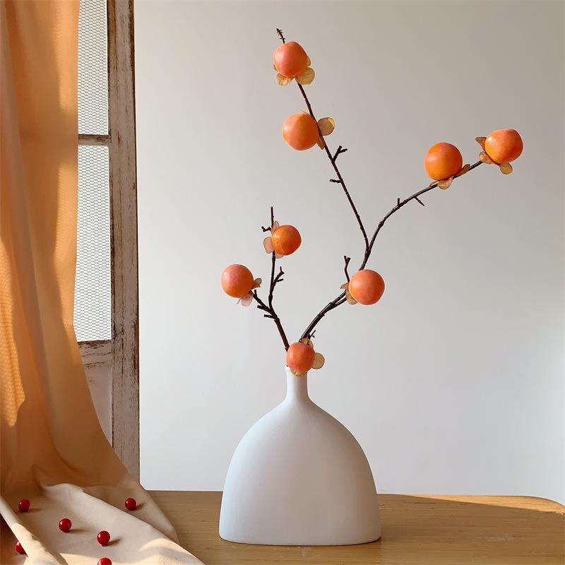 Artificial Red Persimmon Bouquet Ornament for Living Room Decor