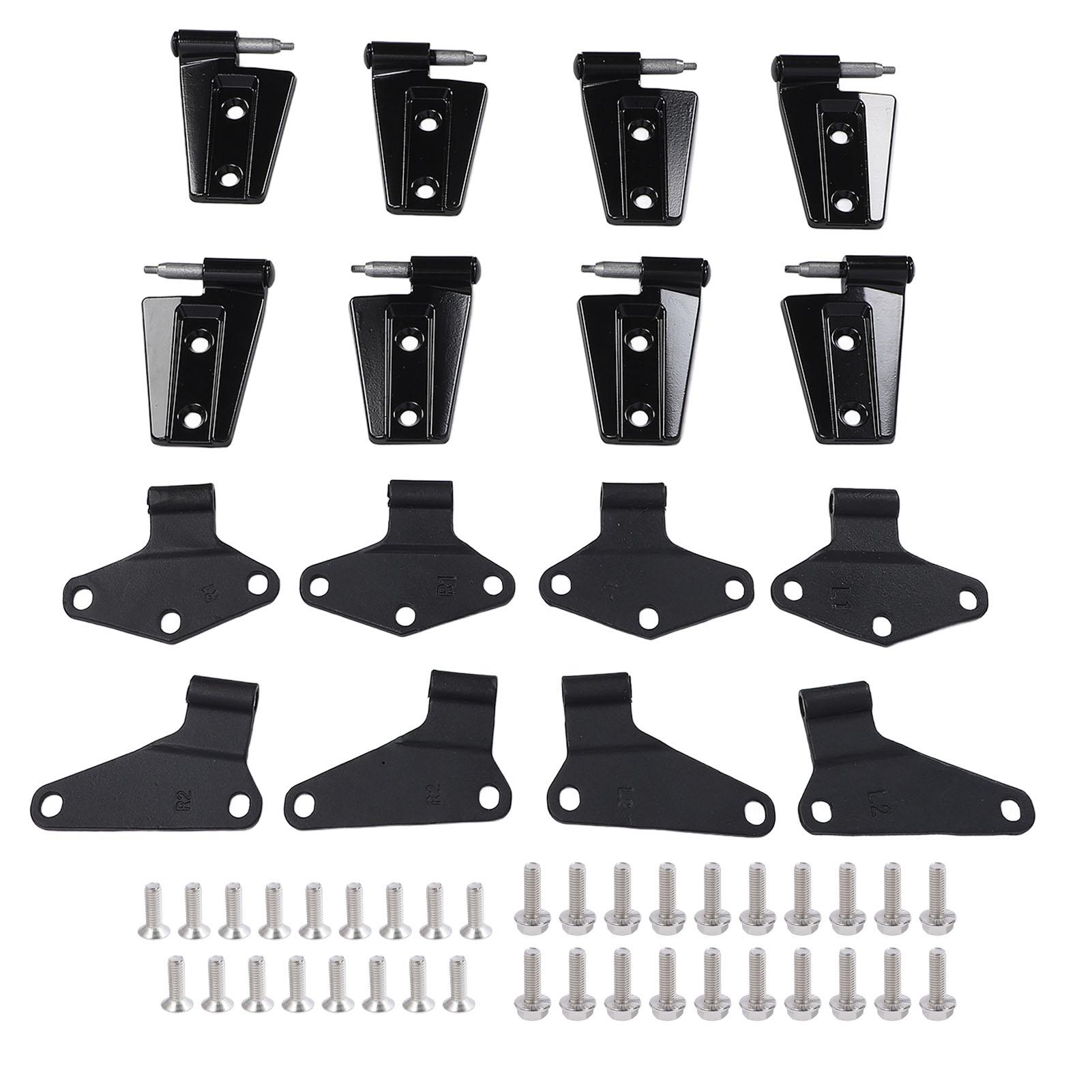 16PCS 4 Door Hinge Assembly Kit with Screws 55395392AE Black Inside and Outside Door Hinge for JK JKU Unlimited Rubicon