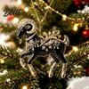 Compact Tree Ornaments for Restaurants Black Goat Christmas Hanging Ornament 2D Acrylic Festive Clear Pattern Pendant Pendant Decorative Car