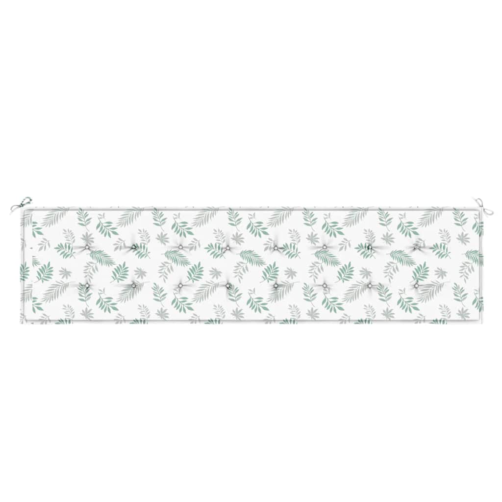 Garden Bench Cushion Leaf Pattern 200 x 50 x 4 cm Fabric
