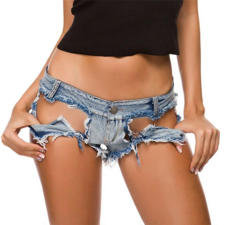 Distressed Denim Shorts Ladies Sexy 