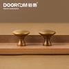 DOOROOM High-quality Solid Brass Handle New Yellow Bronze Clolor Circular Cabinet Furniture Shoe Box Drawer Handle
