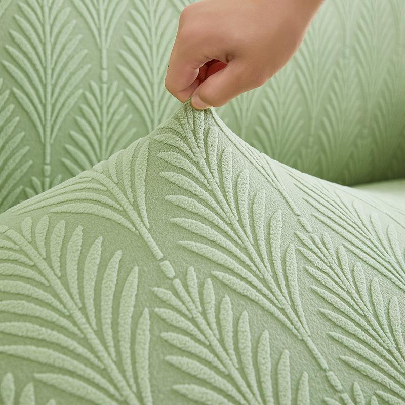 1 PC Jacquard Sofa Cover with Skirt Splash can be easily removed Couch Cover Protector of Bench with Armrest Plant Pattern