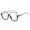 2 Pair of Universal Fashion Glasses Square-framed Glasses Fashionable Campus Style Clear Black Frame