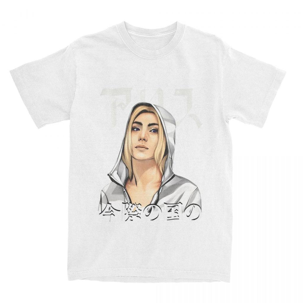 Haikyuu T-Shirt Alice im Borderland 100% Baumwoll-T-Shirts Japanischer Comic Film Neuheit T-Shirt für Männer Strand Kurzarm Kleidung