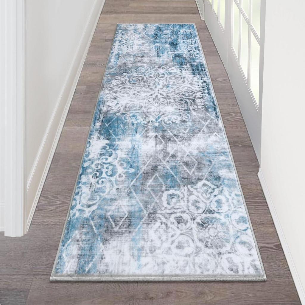 Persian Ethnic Crystal Velvet Rug: Wear-resistant, Non-slip, Retro, Dirt-resistant for Hallways, Bedrooms, and Balconies