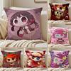 Cartoon P-PepoyoS Cushion Cover Silky Short Plush Double-Sided Printed Pillow Case for Sofa All Seasons Home Decor Gift
