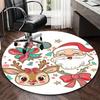 1 Peça Tapete Redondo de Natal com Papai Noel e Rena, Design de Desenho Animado Anime, Presente de Feriado, Tapete Antiderrapante para Base de Cadeira de Escritório, Decoração de Casa, Sala de Estar