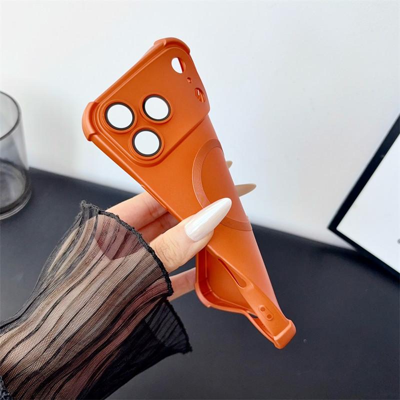 Luxury Matte Magnetic Phone Case For 18 17 16 15 14 13 Pro Max for Magsafe Soft TPU Shockproof Camera Protect Cover