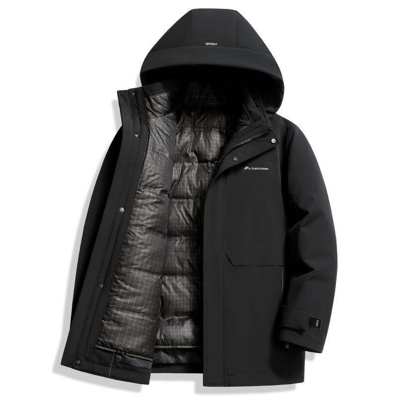 Мужской пуховик Зима Новый стиль Цельный Три в одном Мужской пуховик Среднего возраста Утолщенный Повседневный пиджак для бизнеса L