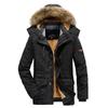 Men's Medium-Long Hooded Winter Jacket - Thick, Warm, Cotton Padded, Plus Size for Middle-Aged & Elderly