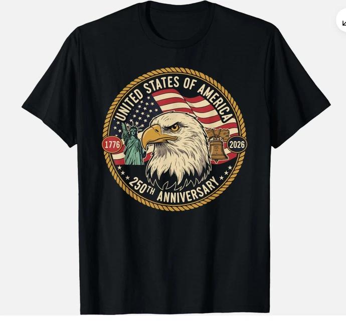 Vintage Eagle And Usa Flag 250 Years 17762026 Anniversary Tshirt S