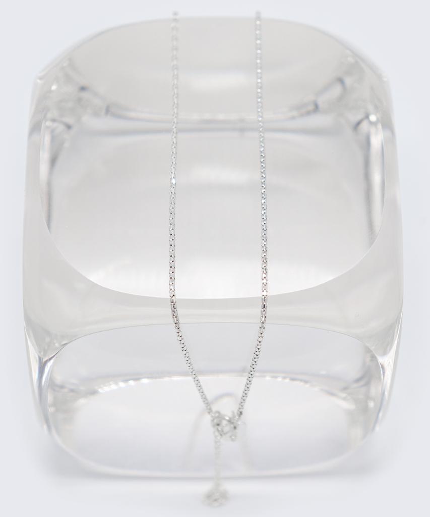 Bonbeau Lolli Cutting Silver Chain Necklace 925 Silver Cutting Italian Chain Choker Necklace