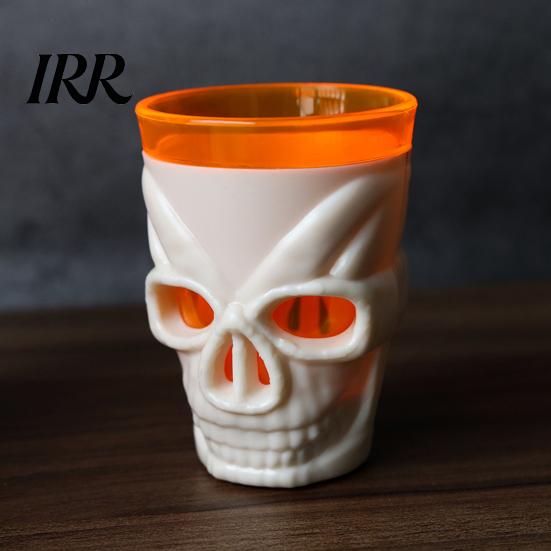 Scary Night Light Cup Halloween Glowing Skull Goblet, LED Up Candle Holder for Themed Drinkware Party, Spooky Decor Bar Table, Haunted House Prop