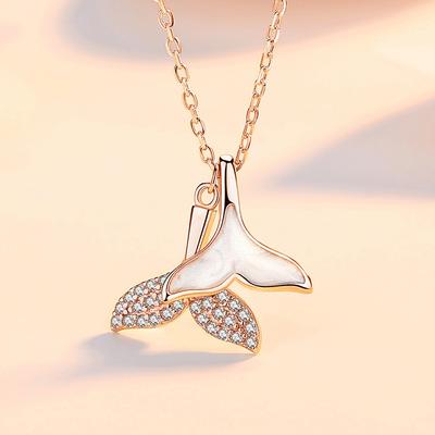 Dolphin Fishtail Necklace Women's Japanese and Korean Simple Trendy Pendant Clavicle Chain Neck Chain