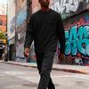 MensLong Sleeve Shirt Crewneck Pullover Sweatshirts Big And  T-Shirts Casual Relaxed Pullover  Pocket