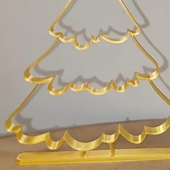 Christmas Party Supplies 3D Printed Hollow Tree Ornament, Modern Minimalist Festive Holiday Home Interior Accents Sculpture, Decorative Tabletop