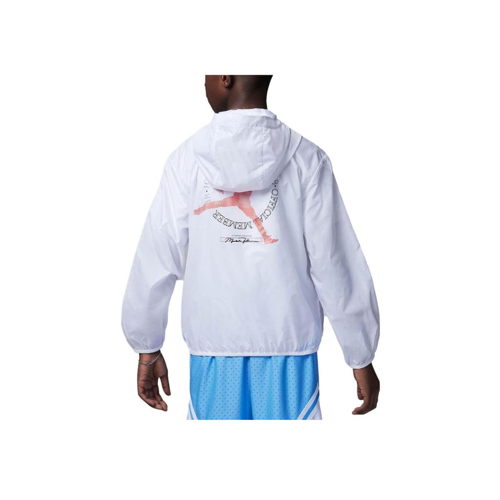 Jordan Kids Alphabet Logo Print Hooded Jacket Kids Outerwear White FQ1061-100