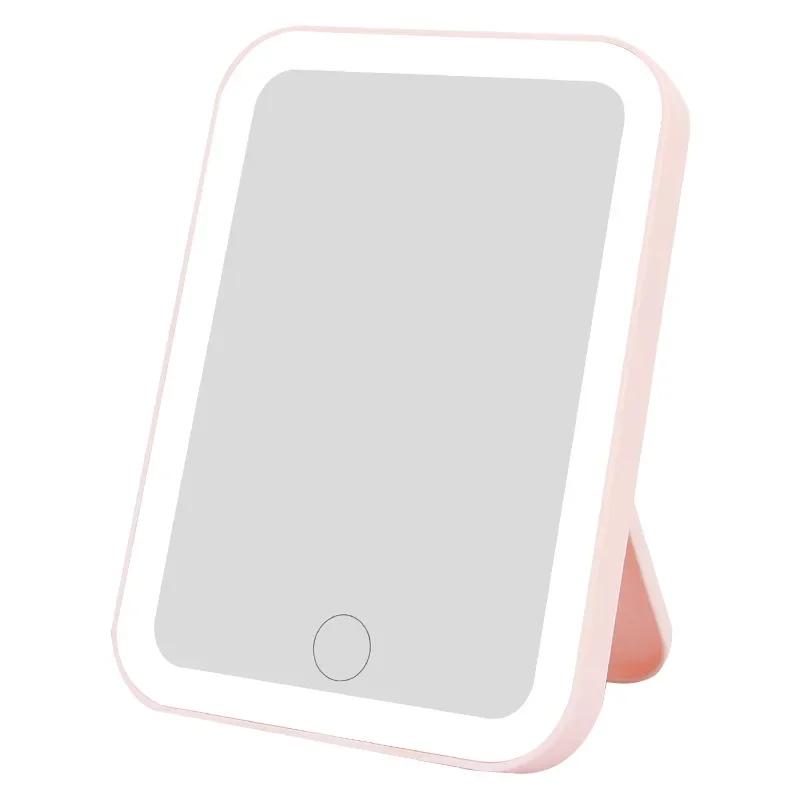 LED Smart Student Dormitory Desktop Fill Light Small Mirror, Makeup Mirror With Light,Girls Bedroom Dressing Table Mirro