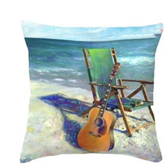 Boho Geometric Beach Painting Living Room Sofa Linen Cushion Cover Pillow Case