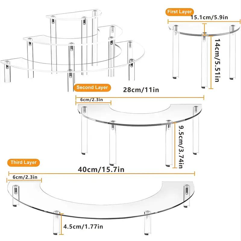 3-Tier Acrylic Display Portable Countertop Organizer Transparent Multi-Layer Storage Box for Home Decor,Dressing Table Storage