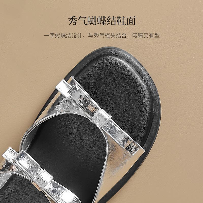 Flat-bottomed slippers new summer skirt evening French soft-bottomed sandals