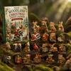 Calendario dell'Avvento Scatola 24 Giorni Calendario di Natale, Animali del Bosco Conto alla Rovescia Elfi Acrilici Figure Giocattoli Carini da Collezione per Decorazione Festa di Natale Natura
