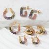 JLE0223 Luxury 18k PVD Gold Plated 2023 New Spring & Summer Colorful Crystal Cubic Zirconia Stainless Steel Hoop Earring