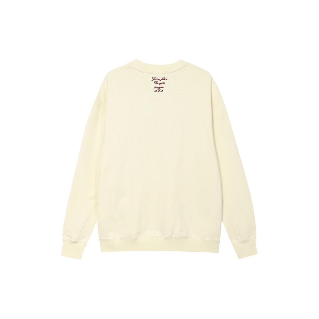 Nike Letter Logo Print Knit Sweatshirt Men Tops Beige FV9513-113