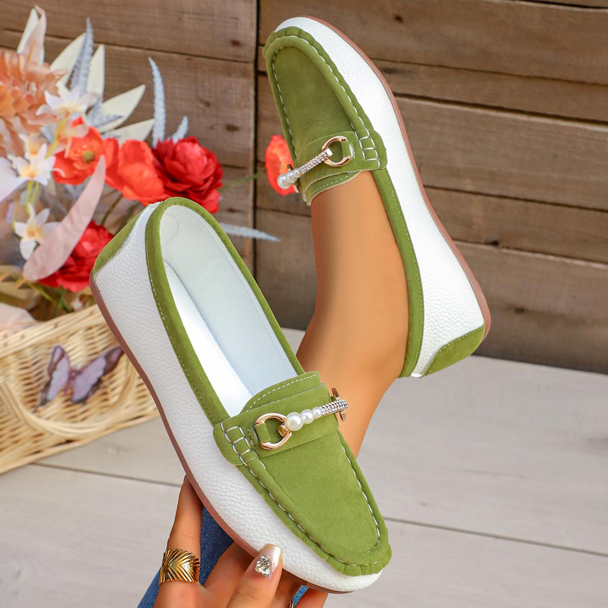 

Дизайнерская женская повседневная обувь, балетки, кроссовки класса люкс, женские кожаные слипоны, лоферы большого размера, удобная женская обувь 36 зелёный