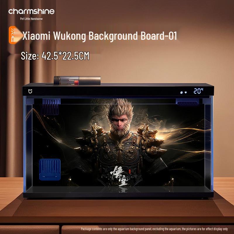 Hochauflösender 3D-Aquarium-Acryl-Hintergrund mit Cartoon-Aufklebern