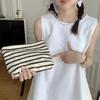 Large Capacity Knitted Stripe Cosmetic & Toiletry Travel Bag