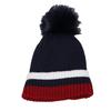 Fashionable Autumn/Winter Pom-Pom Striped Decorative Versatile Knit Hat, Warm And Comfortable, Stylish Casual Wool Beanie