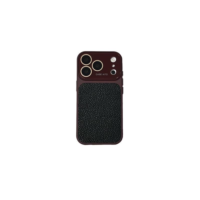 Retro Lychee Texture Drop-Proof Case for Apple 16 Pro Max, Fits 14/15 Pro