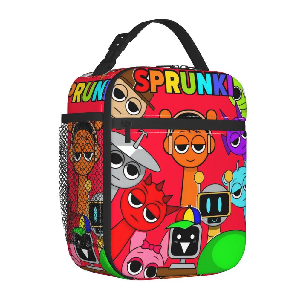 Rhythm Box Lunch Bag, Full-Printed Picnic Bag For Primary And Secondary School Students, Cartoon Animation Wear-Resistant Portable Thermal Insulation